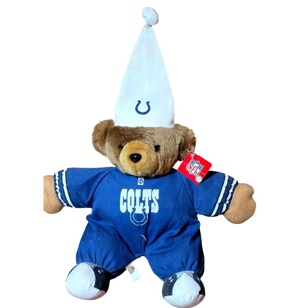 Indianapolis Coltsvintage Teddy bearFootball Pajamas Plush Toy NFL Licensed